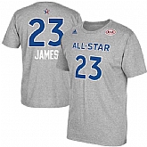 Men's LeBron James Gray 2017 All-Star Game Name & Number T-Shirt,baseball caps,new era cap wholesale,wholesale hats